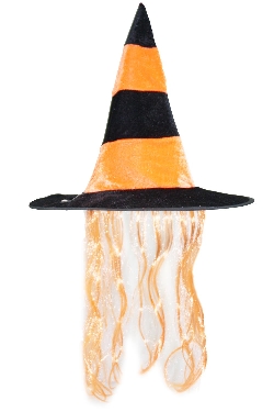 CAPPELLO HALLOWEEN STREGA CINIGLIA ARANCIO